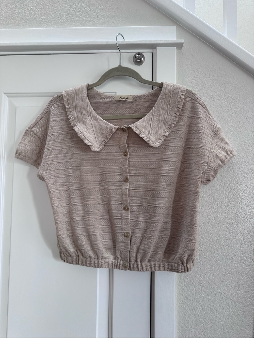 Madewell Ruffle-Collared Crop Top - Picture 2 of 4